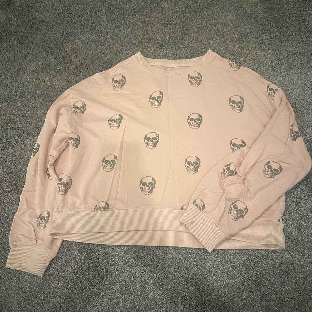 Z Supply Pink Skull Print Top